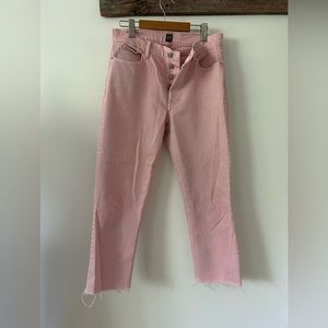 Gap pale pink high waisted cropped jeans size 8/29